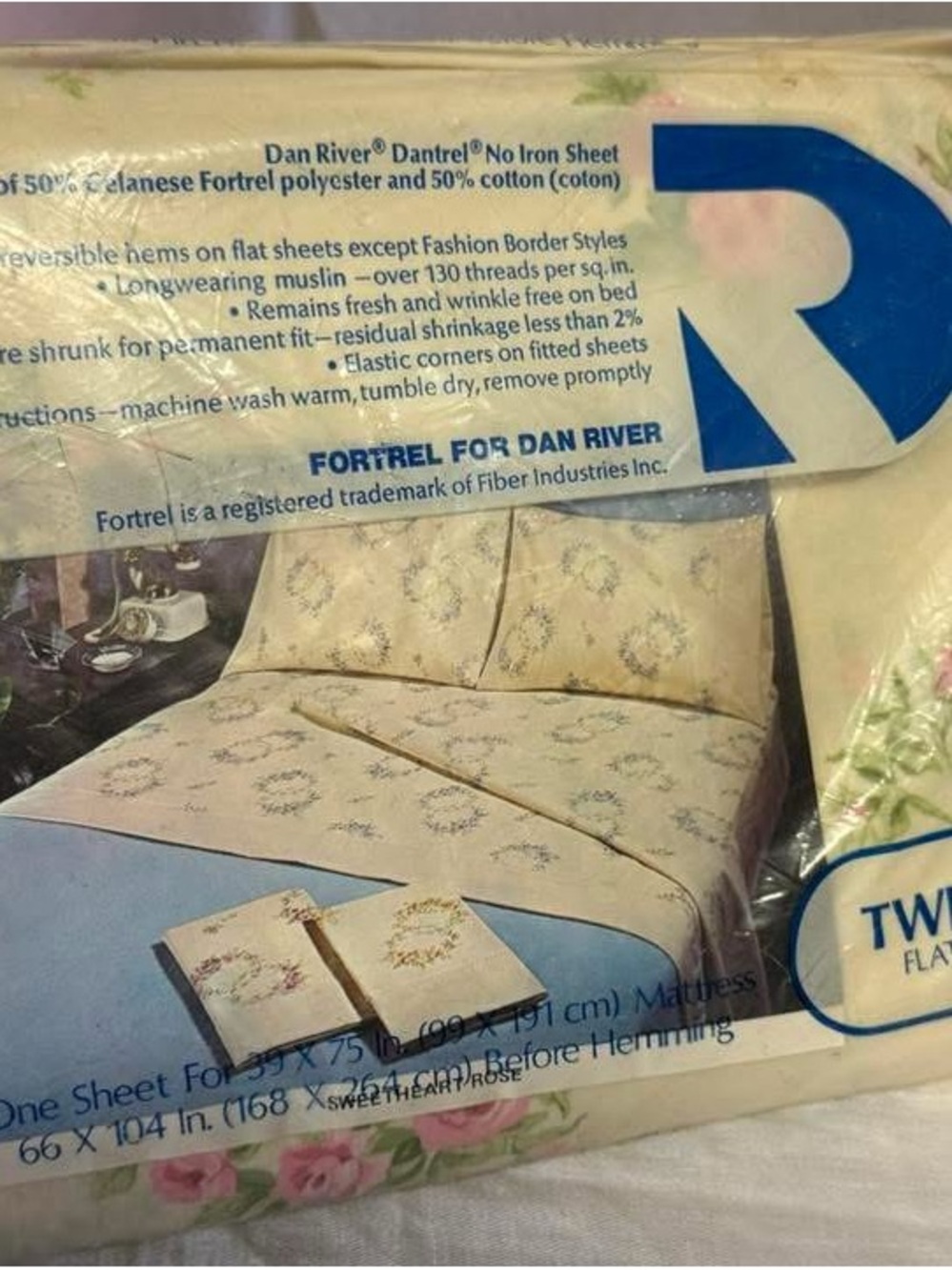 Vintage floral Twin Flat Sheet *never opened